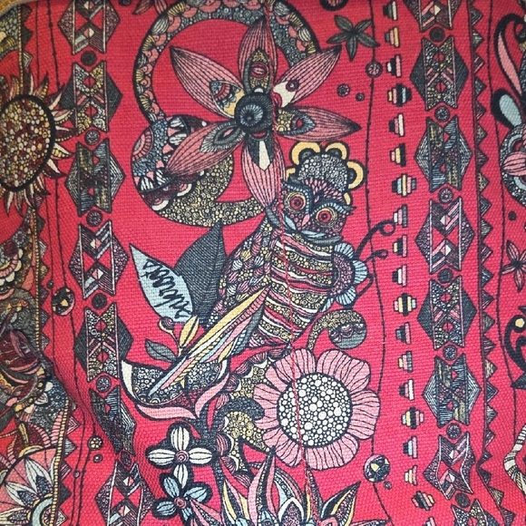 Sakroots Red and Tan Floral Tote Bag - Picture 3 of 13